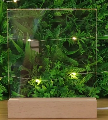 kupować Szybka dostawa LED akrylowy stand oświetleniowy z drewnianą podstawą Dekoracja lampy nocnej online manufacture