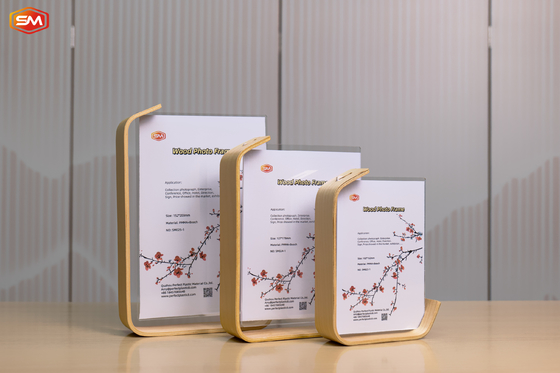 kupować Naturalne podwójne strony A4 Akrylowe ramki zdjęciowe z drewna online manufacture