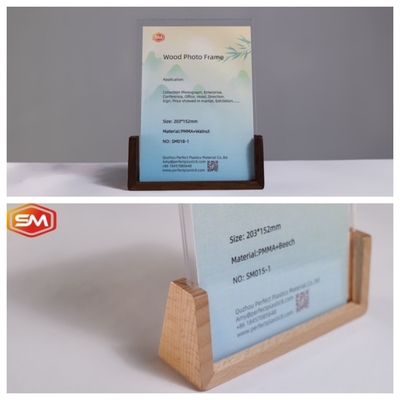 kupować 3X3,5 cala wielkości U akrylowa ramka fotograficzna z drewnianą podstawą online manufacture