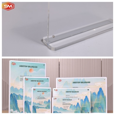 kupować A6 Przejrzysty podwójny ramy zdjęciowe Stół T kształt magnetyczny Acrylowy posiadacz znaku online manufacture
