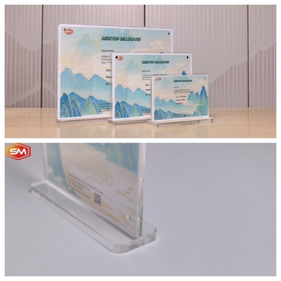 kupować Magnetyczny 10x20cm T kształtu Acrylic Sign Holder w stołowym wyświetlaczu papieru online manufacture