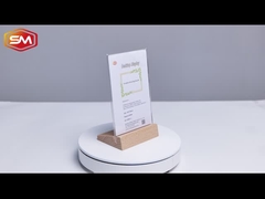 T kształt Acrylic Sign Holder z kształtową drewnianą podstawą