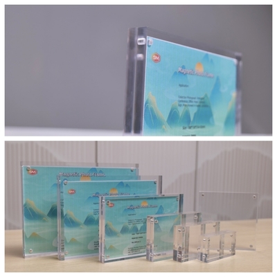 Niestandardowe 4x6 5x7 Dwuoboczne Magnetyczne Obraz Akrylowy Magnetyczna Ramka Fotograficzna