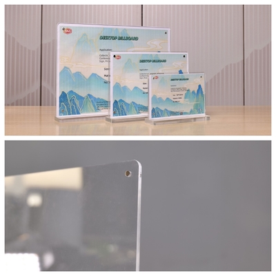 Stand Up Manufacture Insert 5 Inch T Shape Acrylic Sign Holder Dwuoboczny posiadacz znaku